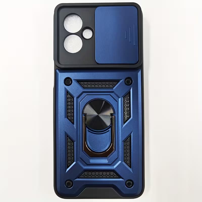 Coque Antichoc Armor avec Cache Caméra et Anneau Support pour Motorola Moto G85 5G - Bleu — Motorola Moto G85 5G, Moto G85